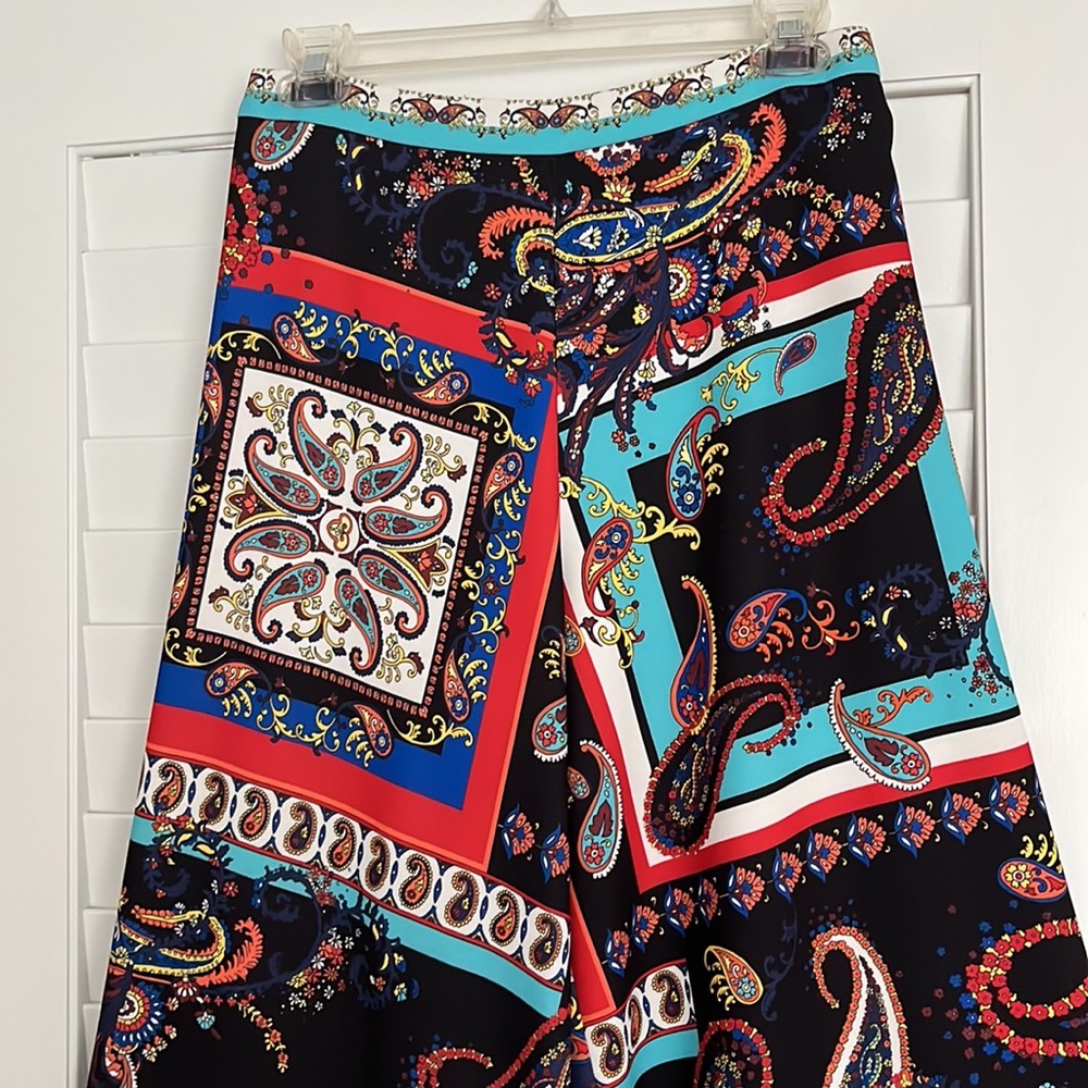 Alice + Olivia vintage-look wide leg colorful palazzo pants size 4. Like new! - Picture 2 of 8